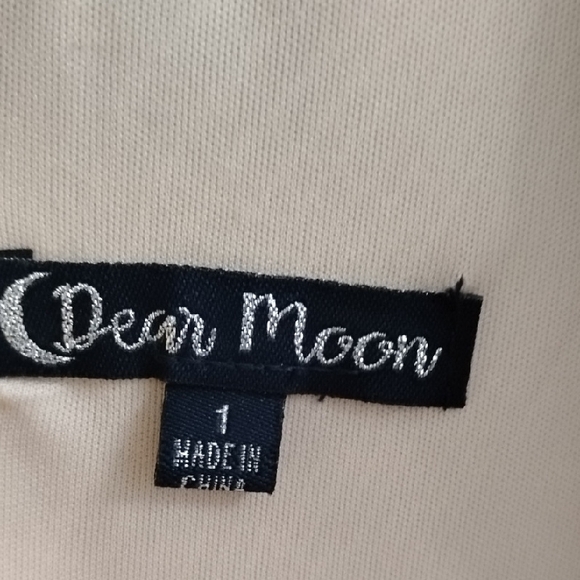 Dear Moon 🌙 Sparkling Gold Mini Dress with Black Velvet Belt Size 1 - Picture 2 of 6